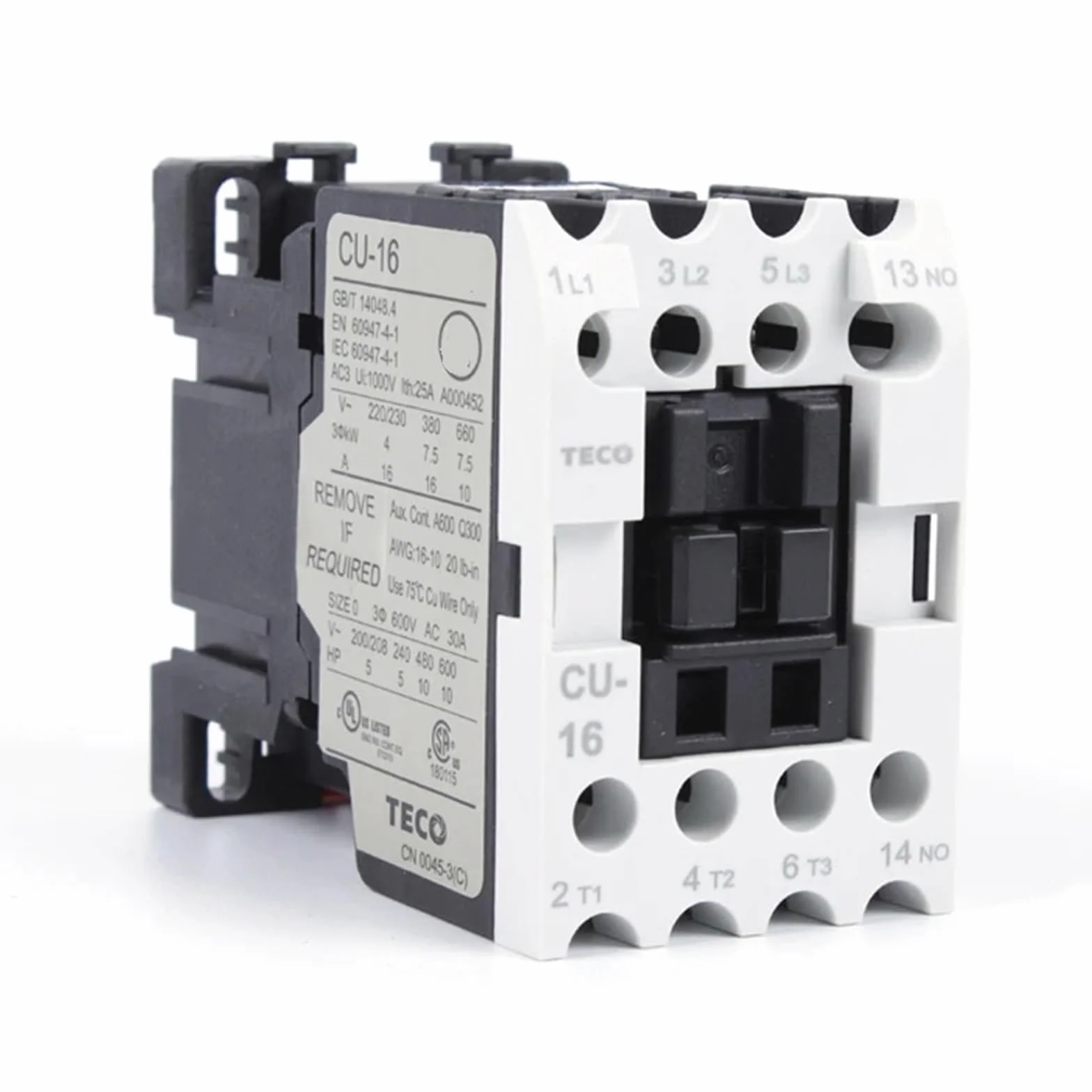 TECO CN AC Stycznik CU-11/16/18/23/27/32R/38,220V 380V 24V 36V 48V 110V (CU-38,24V)