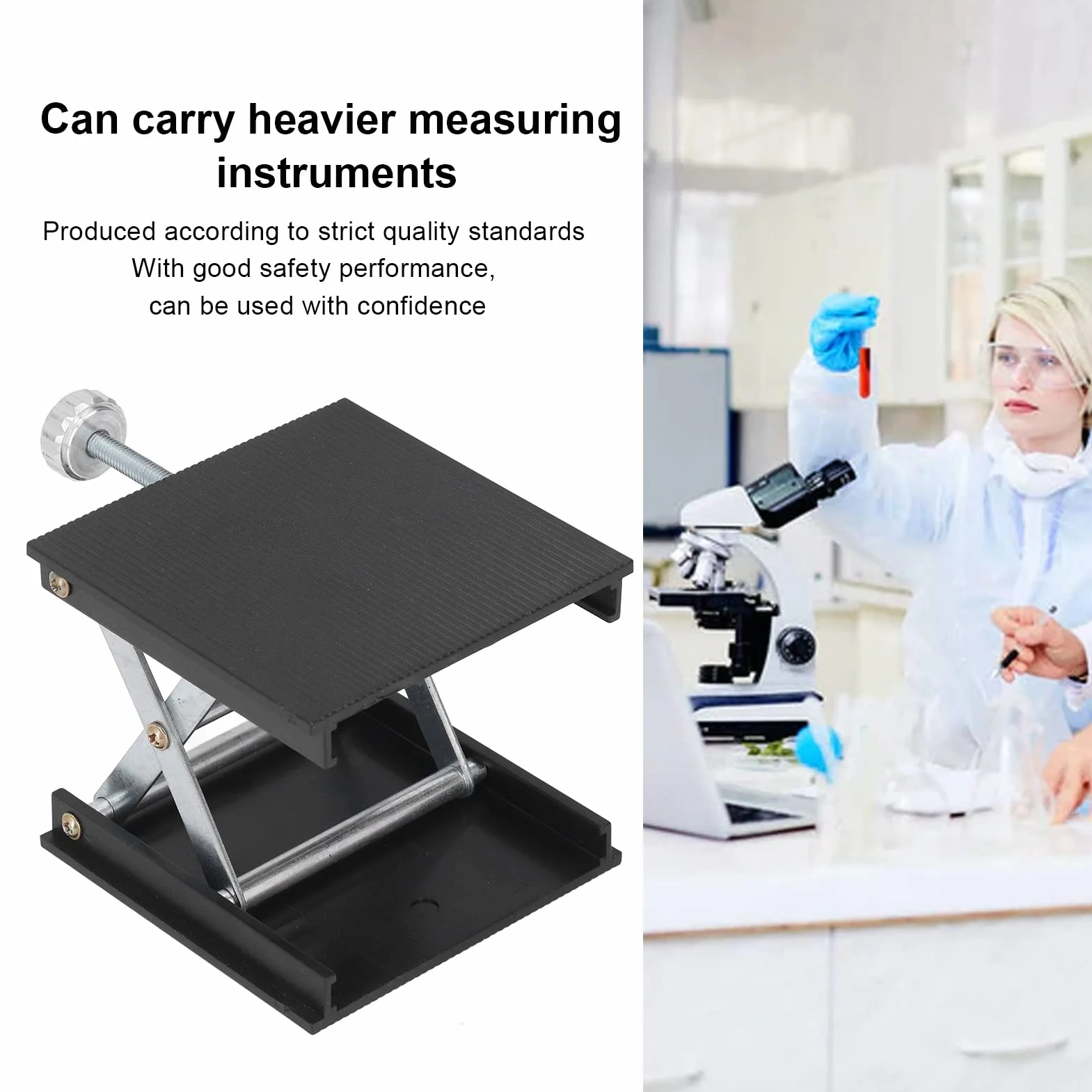 Laboratoryjna platforma do podnoszenia, regulowany stojak ze stopu aluminium Dobre parametry bezpieczeństwa 26-90 mm/1-3,5 cala