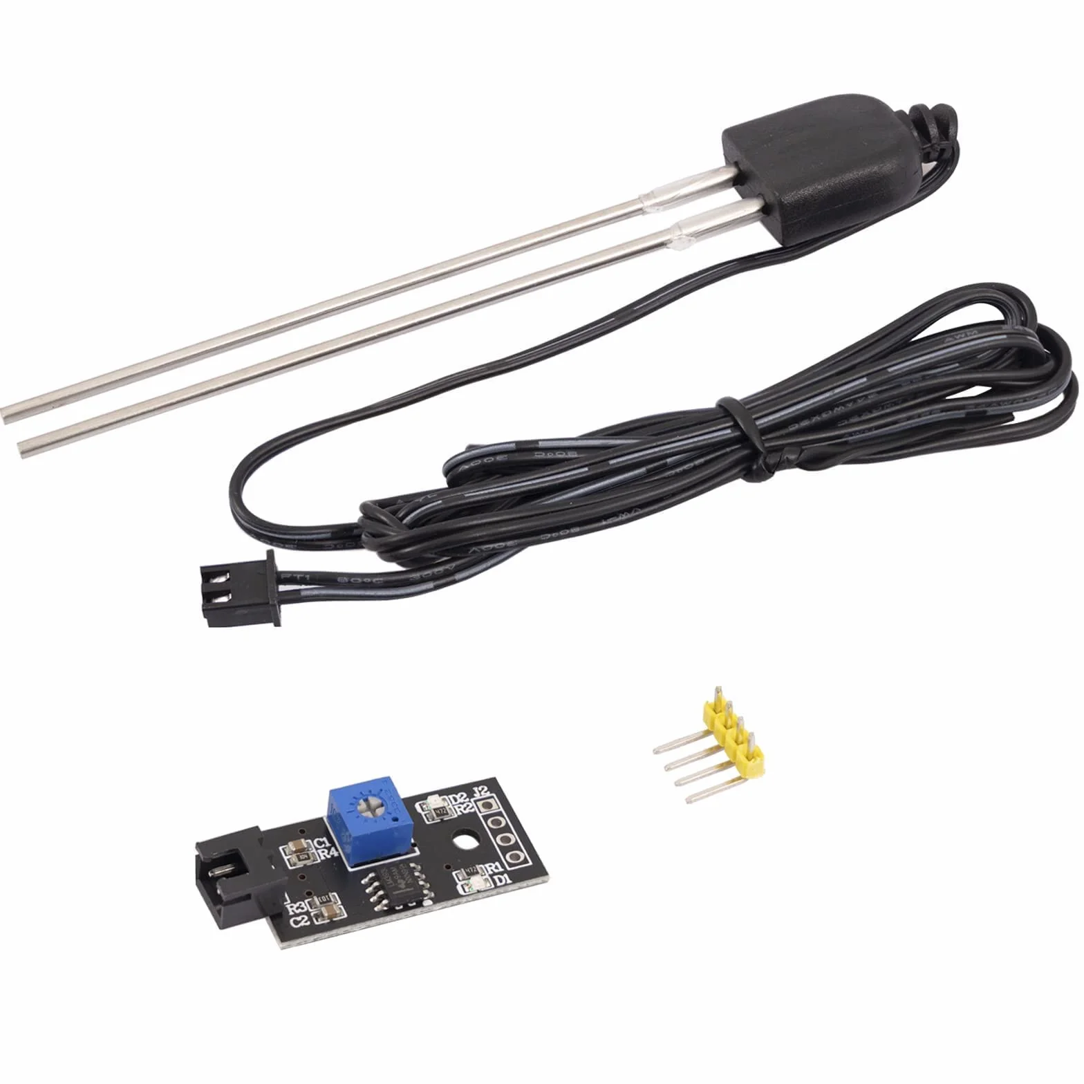 AZDelivery czujnik wilgotności gleby, detektor wilgoci i miernik wilgotności roślin z odporną na korozję sondą do automatycznego systemu nawadniania kompatybilny z Arduino i Raspberry Pi