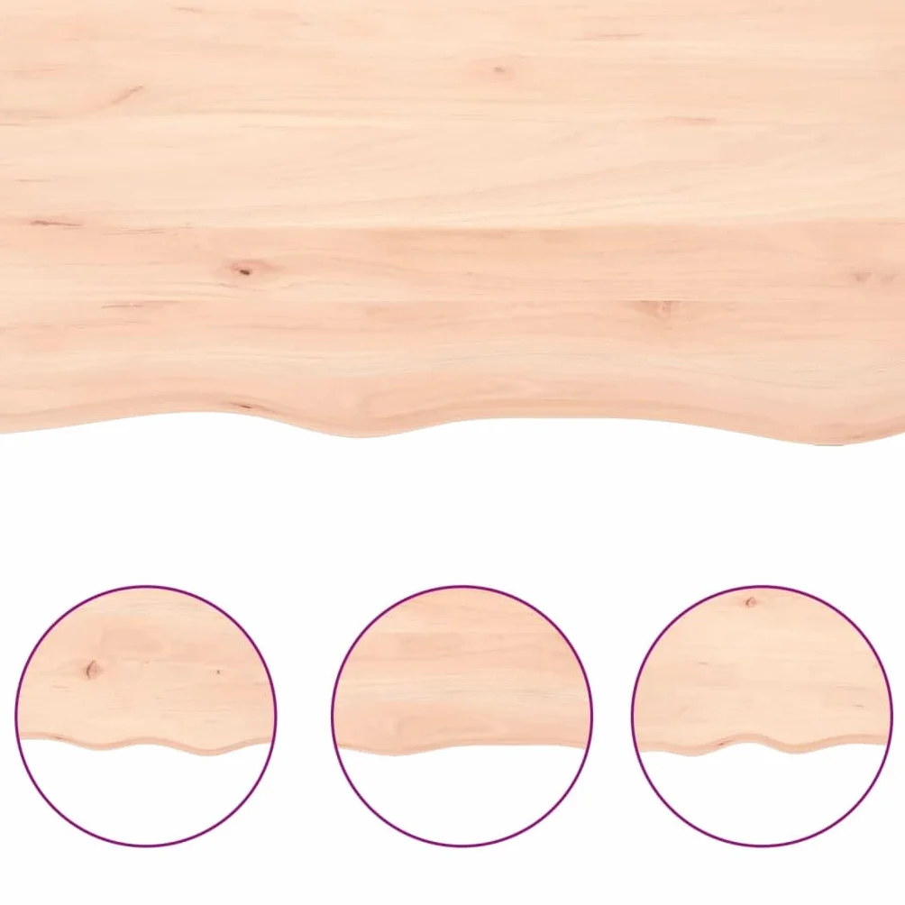 vidaXL Blat stołu, 60x40x(2-4) cm, surowe lite drewno dębowe