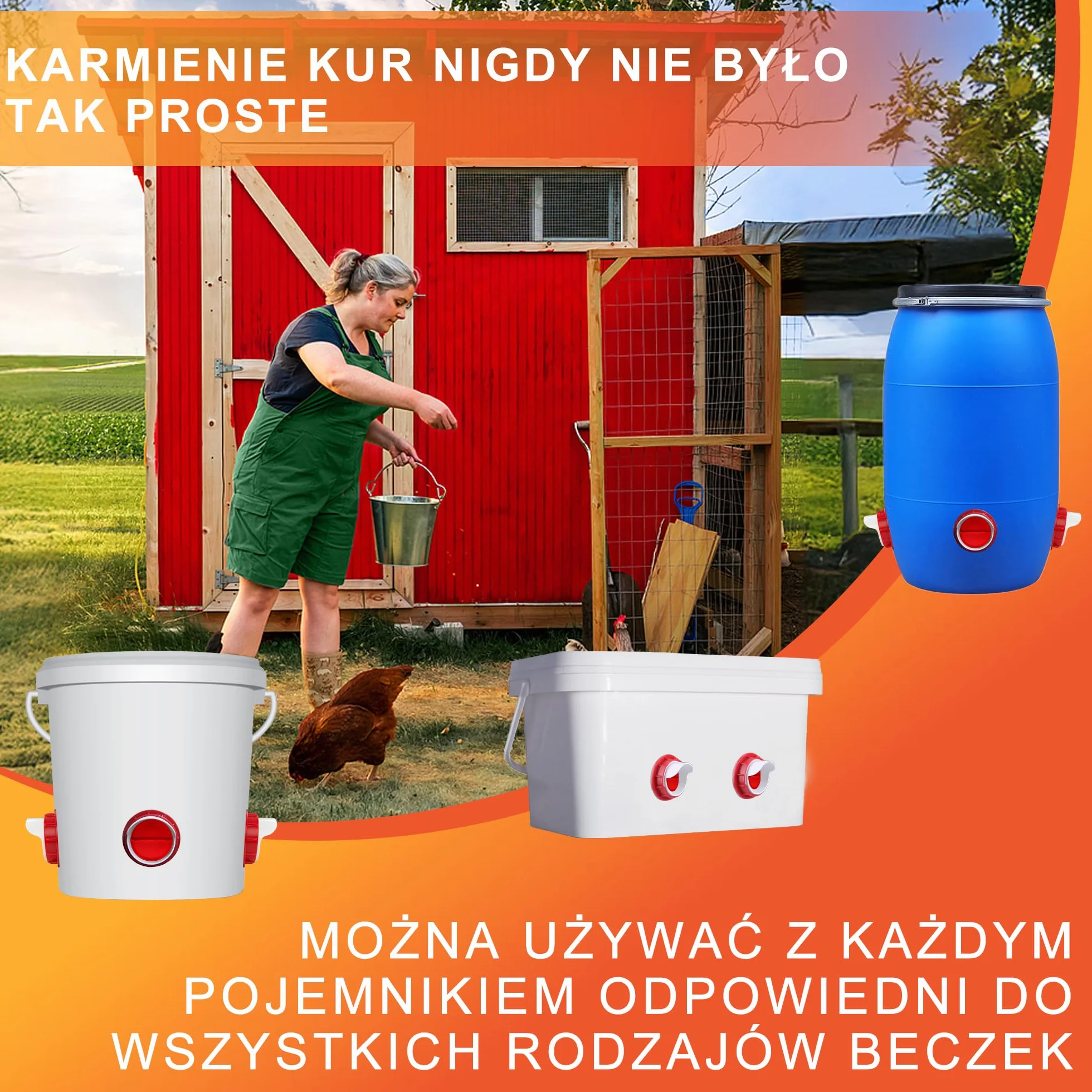 ZenxyHoC Karmniki dla kurczaków Bez odpadów, DIY Automatyczny karmnik dla drobiu 8 portów 1 piła otworowa z osłonami Zestaw podawania grawitacyjnego do wiader, beczek, pojemników, koryt