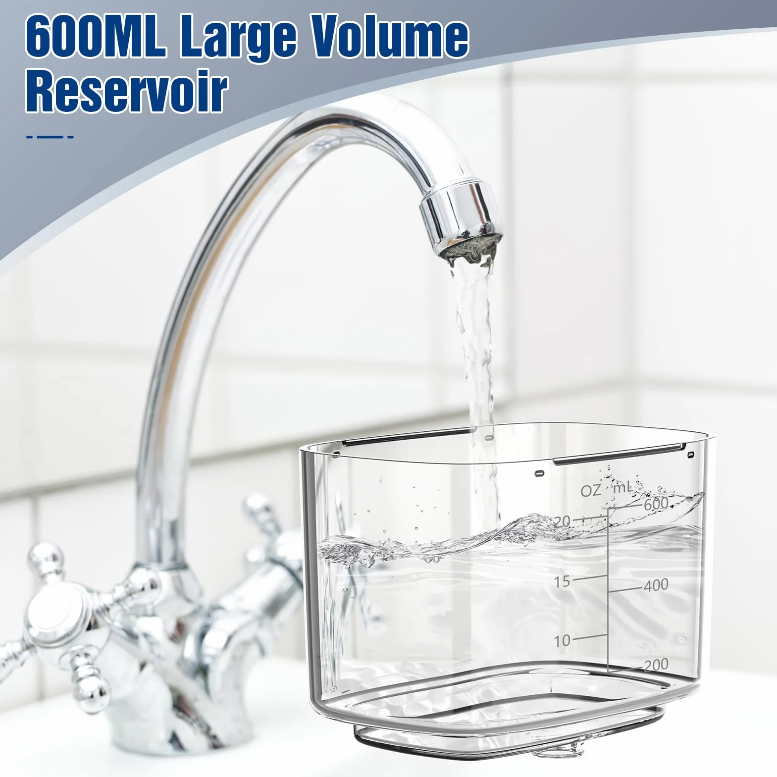 Sawgmore irygator oralny, water flosser z 5 wielofunkcyjnymi dyszami, 10 ustawieniami ciśnienia wody, pojemność 600 ml, rodzinny irygator dentystyczny (czarny)