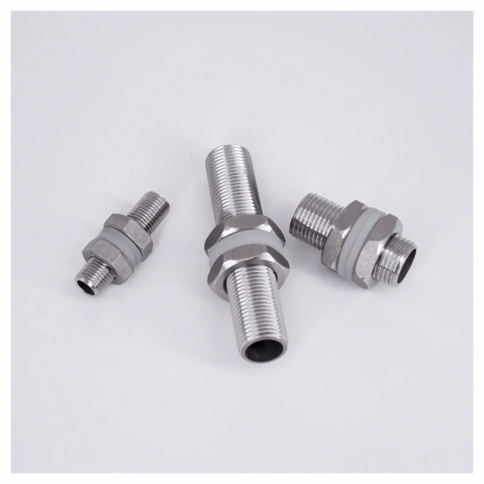 1/2" Stainless Steel Full Thread Bulkhead Lock Pipe Fitting Water Tank 75mm