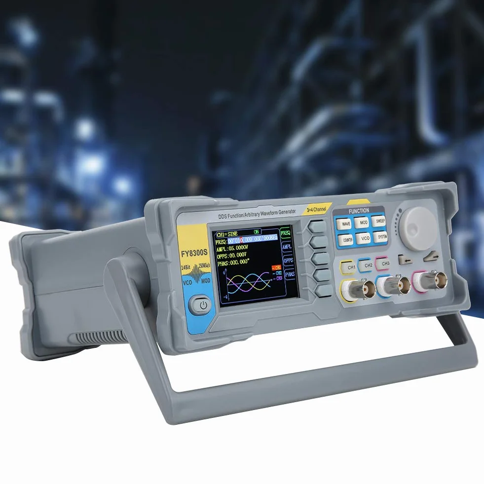 Funkcja 60 MHz Generator Sygnału o Przebiegu Arbitralnym, 3 Kanały, 4 Poziomy Wyjściowe TTL dla Wysokiej Dokładności Pomiaru Częstotliwości (FY8300S-20M Wtyczka EU)