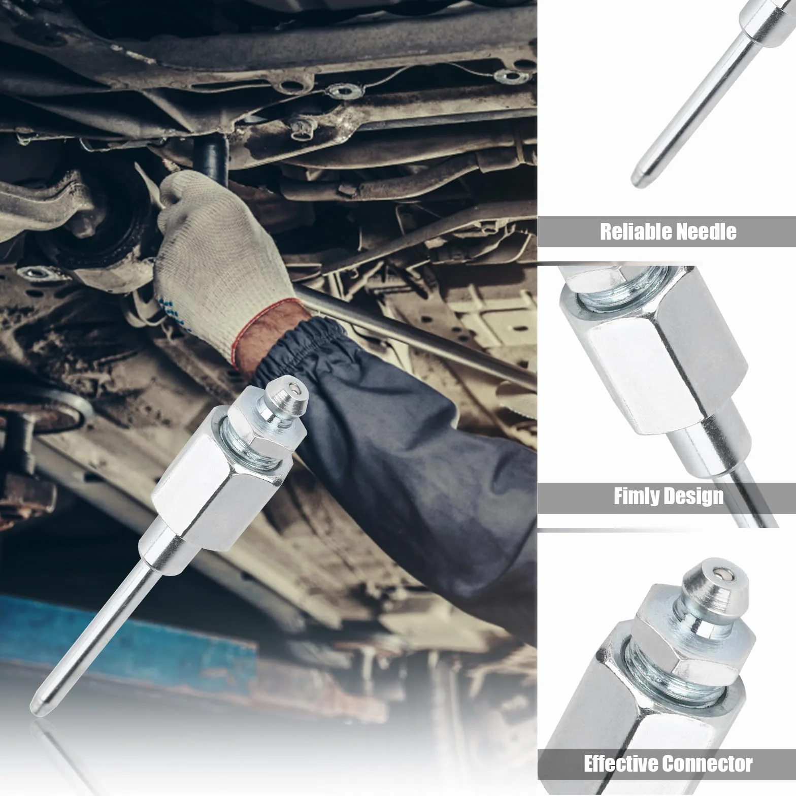 Dysza Iglowa Smaru, Igla Smarowa z Glówka ze Stali Hartowanej Gwintowana Waska Igla Adapter Smarownicy do Smarowania Zlaczy Hydraulicznych i Przeplukiwania
