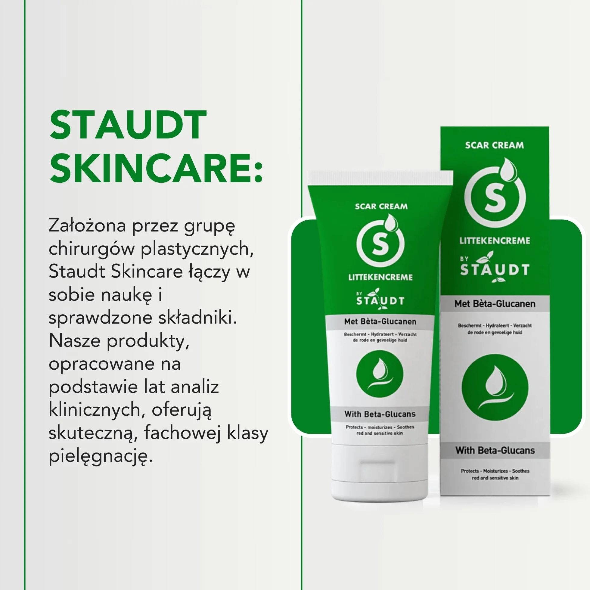 STAUDT Krem na blizny premium, 100 ml, wartościowy rozmiar, zaawansowana formuła z witaminą E, miodem, kwasem hialuronowym i silikonem, intensywne gojenie starych i nowych blizn, chirurgicznych,