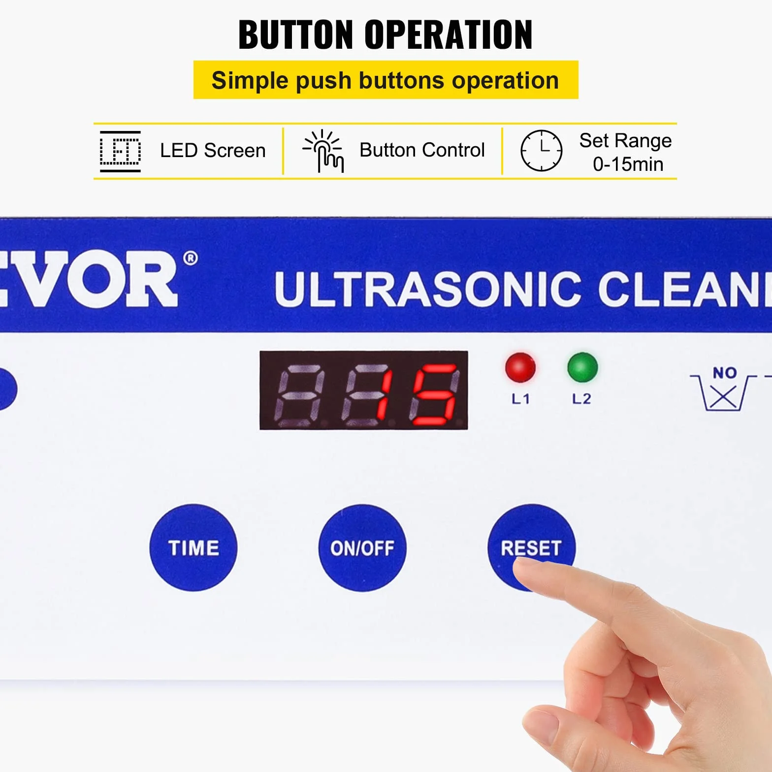 VEVOR Ultradźwiękowy środek czyszczący 800ml 35W Profesjonalna myjka ultradźwiękowa ze stali nierdzewnej 40 kHz z wyświetlaczem LED