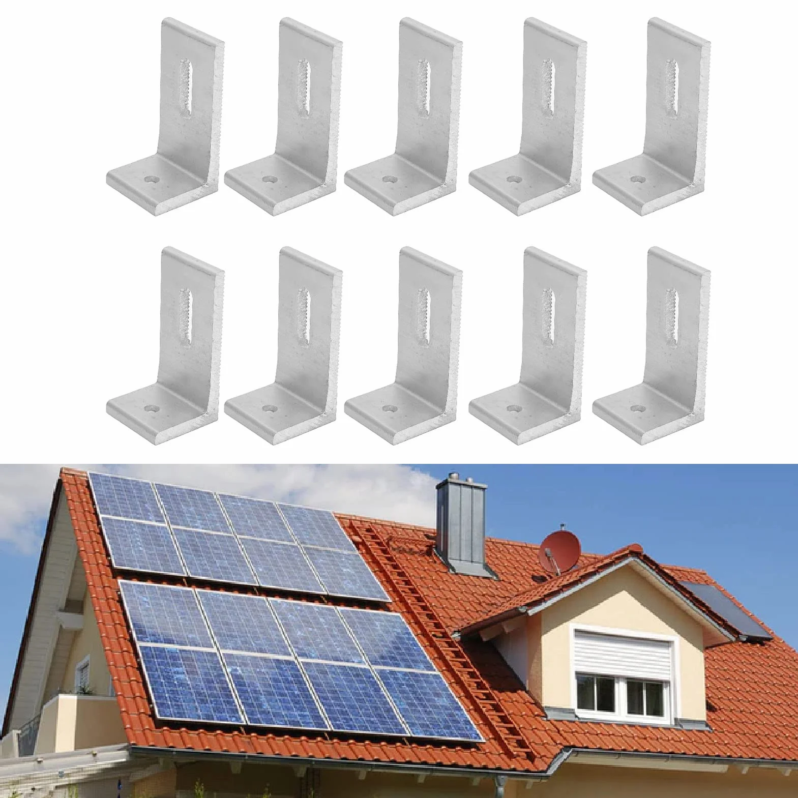 Mocowanie Słoneczne L Foot 10PCS do Panelu Fotowoltaicznego Aluminiowe Wsporniki Dachowe