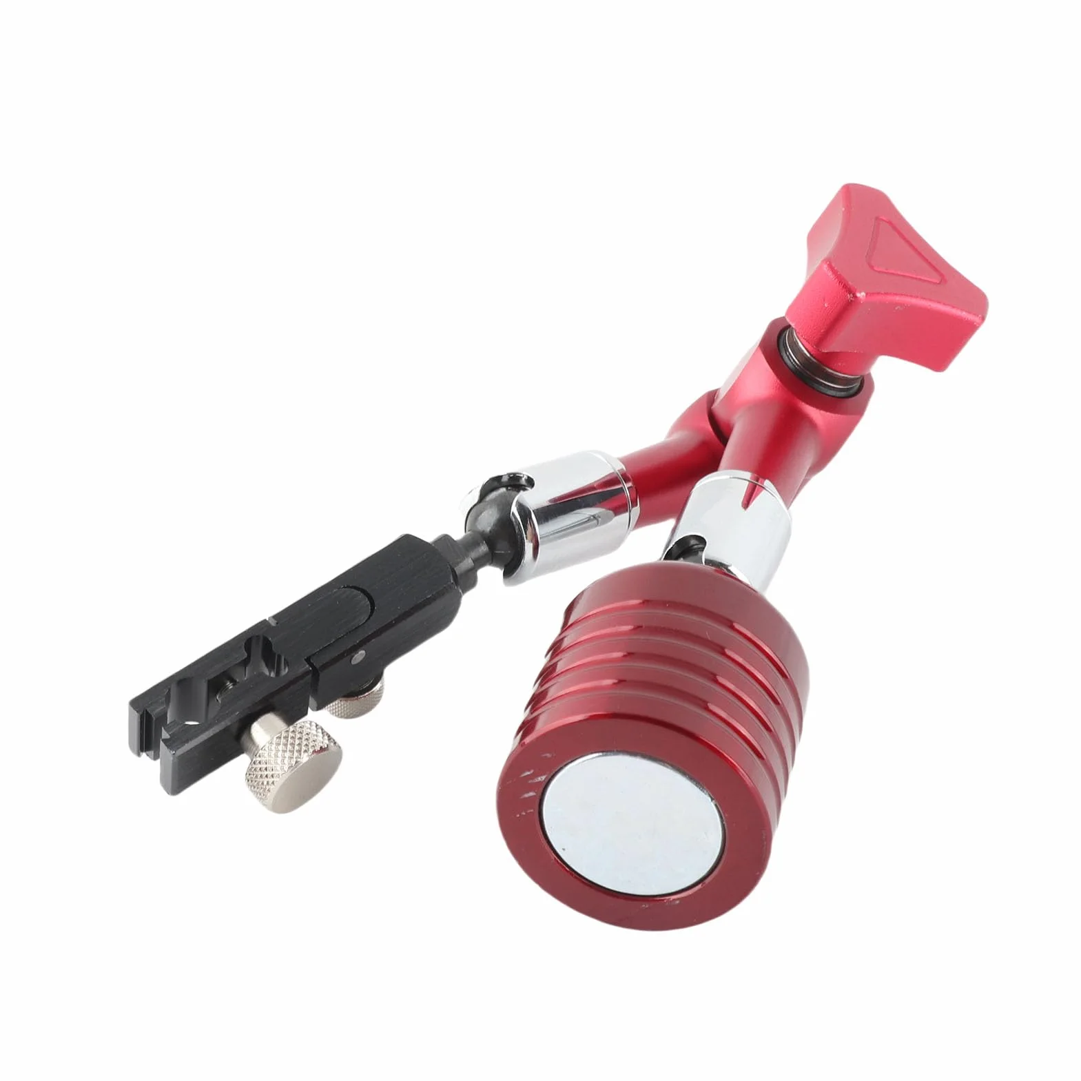 Akozon Uniwersalny Regulowany Uchwyt Czujnika Zegarowego Mini z Mocną Podstawą Magnetyczną 50 kg