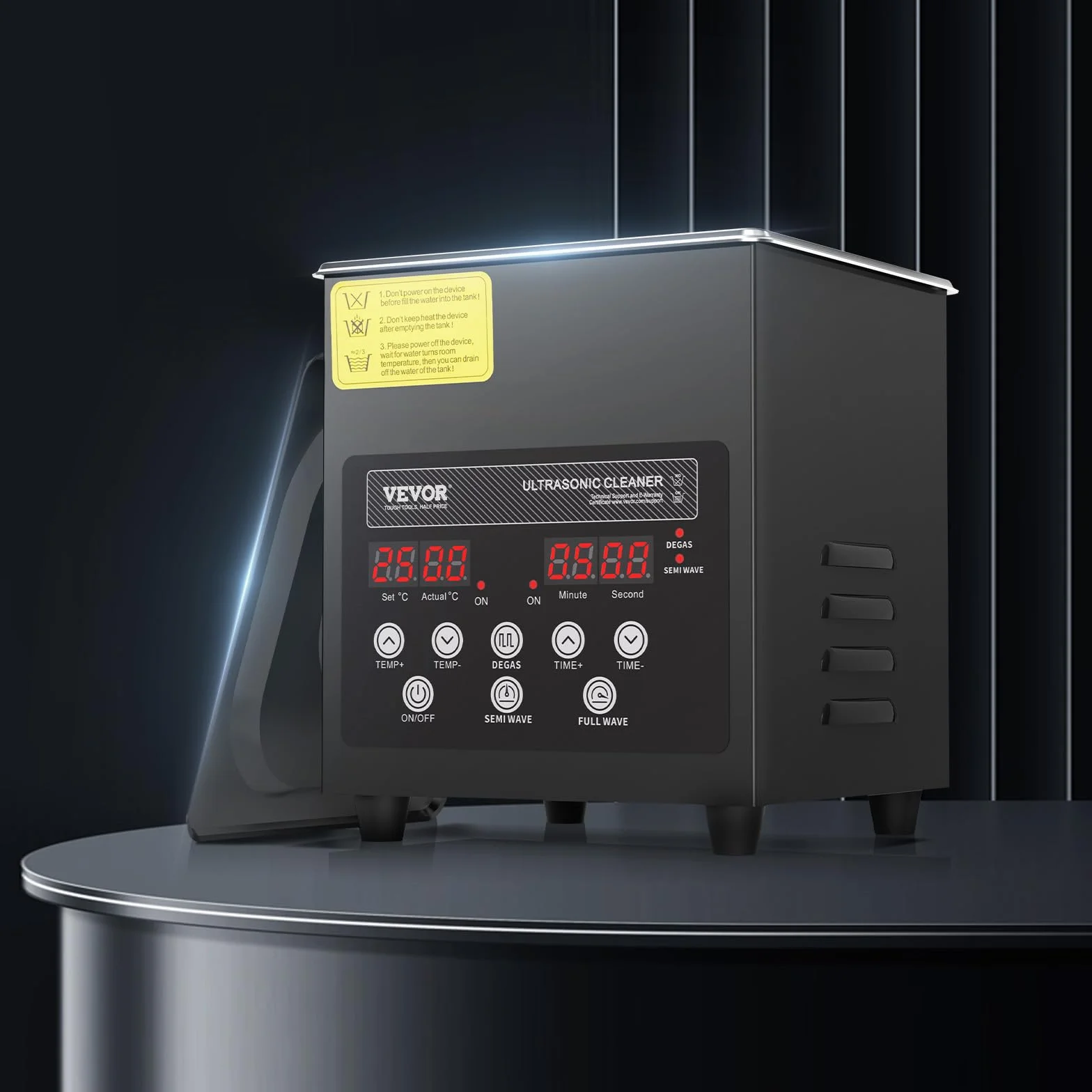 VEVOR Ultradźwiękowa myjka ultradźwiękowa 2 l 60 W 40 kHz cyfrowa ultradźwiękowa maszyna czyszcząca z trybem delikatnym i ulepszonym odgazowywaniem, z podgrzewaczem do biżuterii, okularami, przyborami