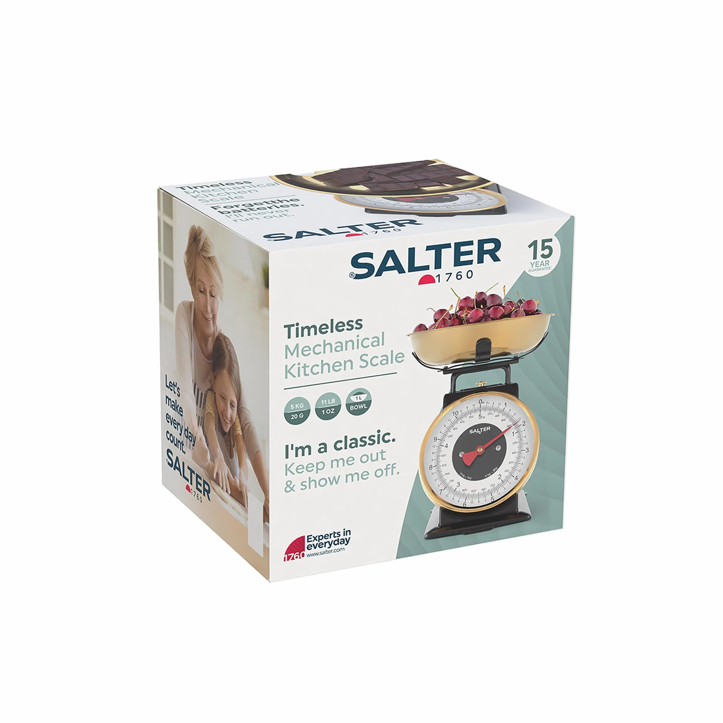 Salter mechaniczna waga kuchenna 5 kg stal nierdzewna miska 1 l przyrost 20 g