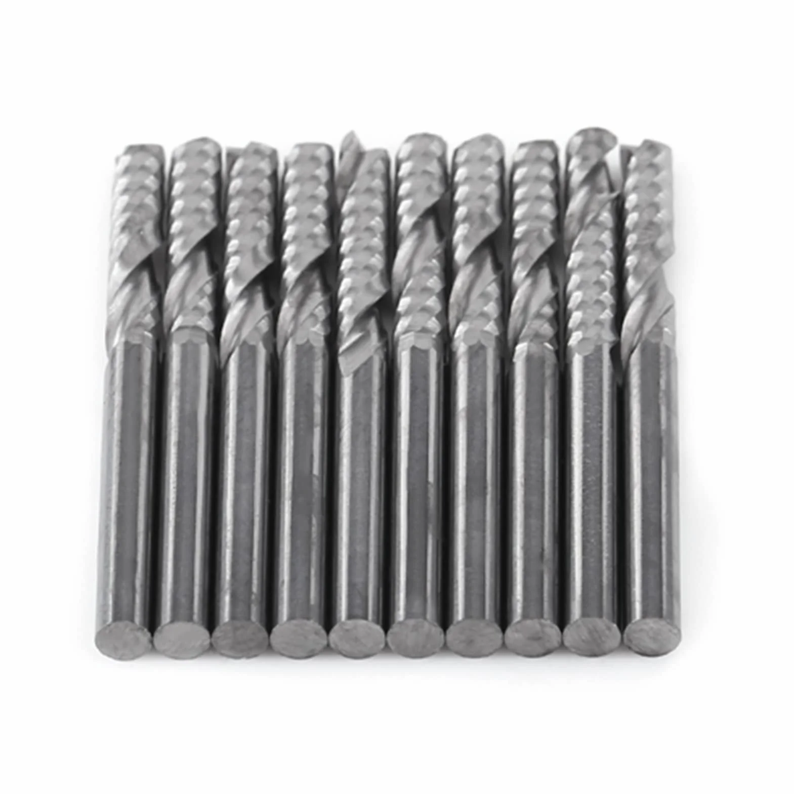 Wiertła do frezów, 10 szt. proste wiertła z chwytem frezy zestaw narzędzi CNC 3,175 mm średnica 22 mm długość do drewna stal aluminiowa