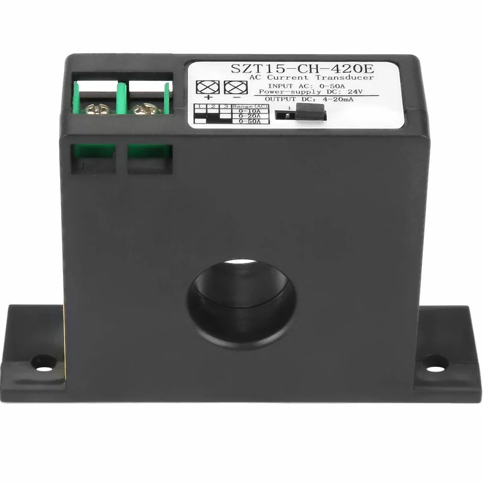 Przekładnik prądowy AC, SZT15-CH-420E Przekładnik prądowy Czujnik Przekładnik prądowy AC 0-50A do DC 0-5V / 0-10V / 4-20mA
