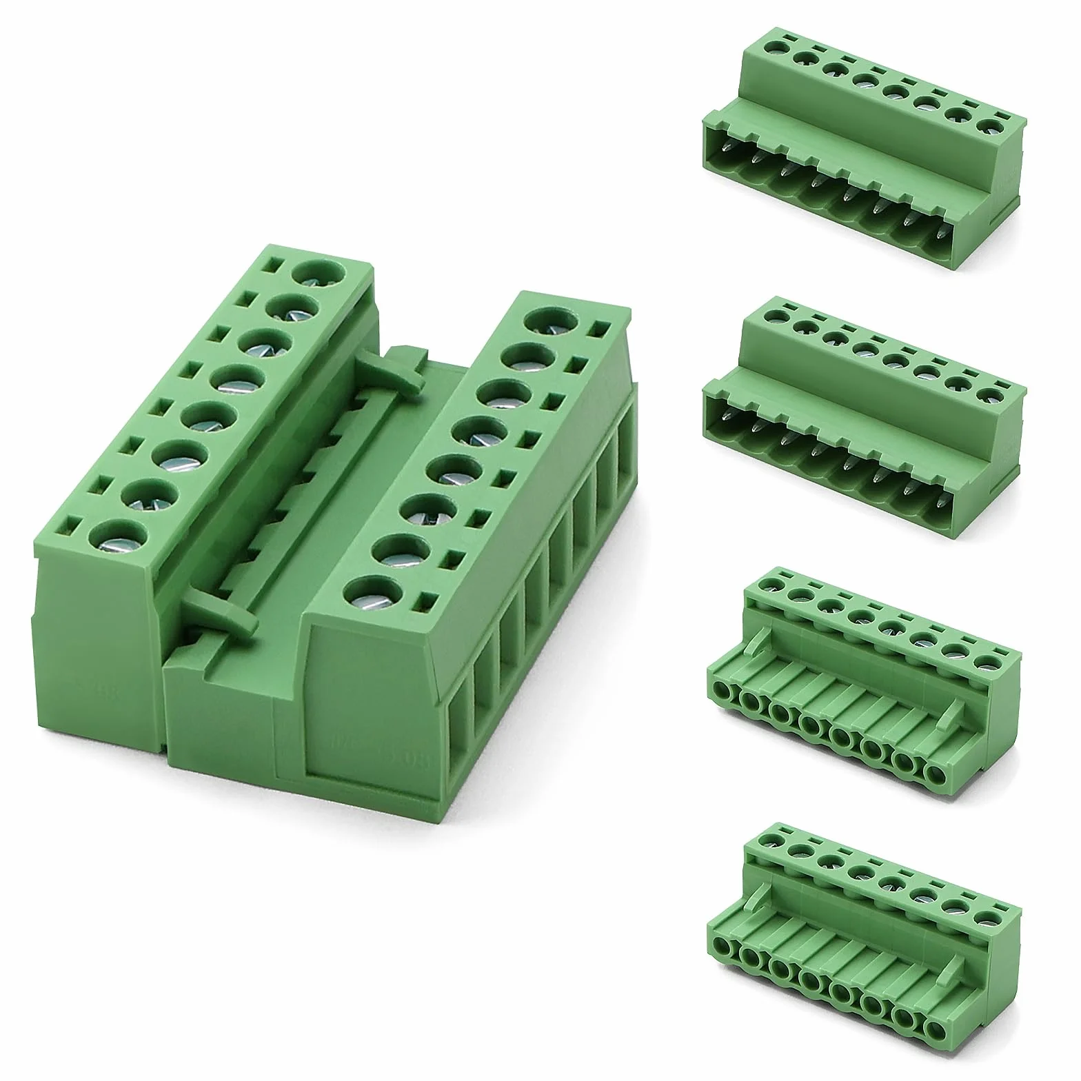 2 Zestawów 8-pinowych Wtykowych Zacisków Śrubowych 5.08mm 2EDGRK do PCB, 300V Bezlutowe Męskie Żeńskie Zaciski Śrubowe 5.08mm, do Okablowania PCB