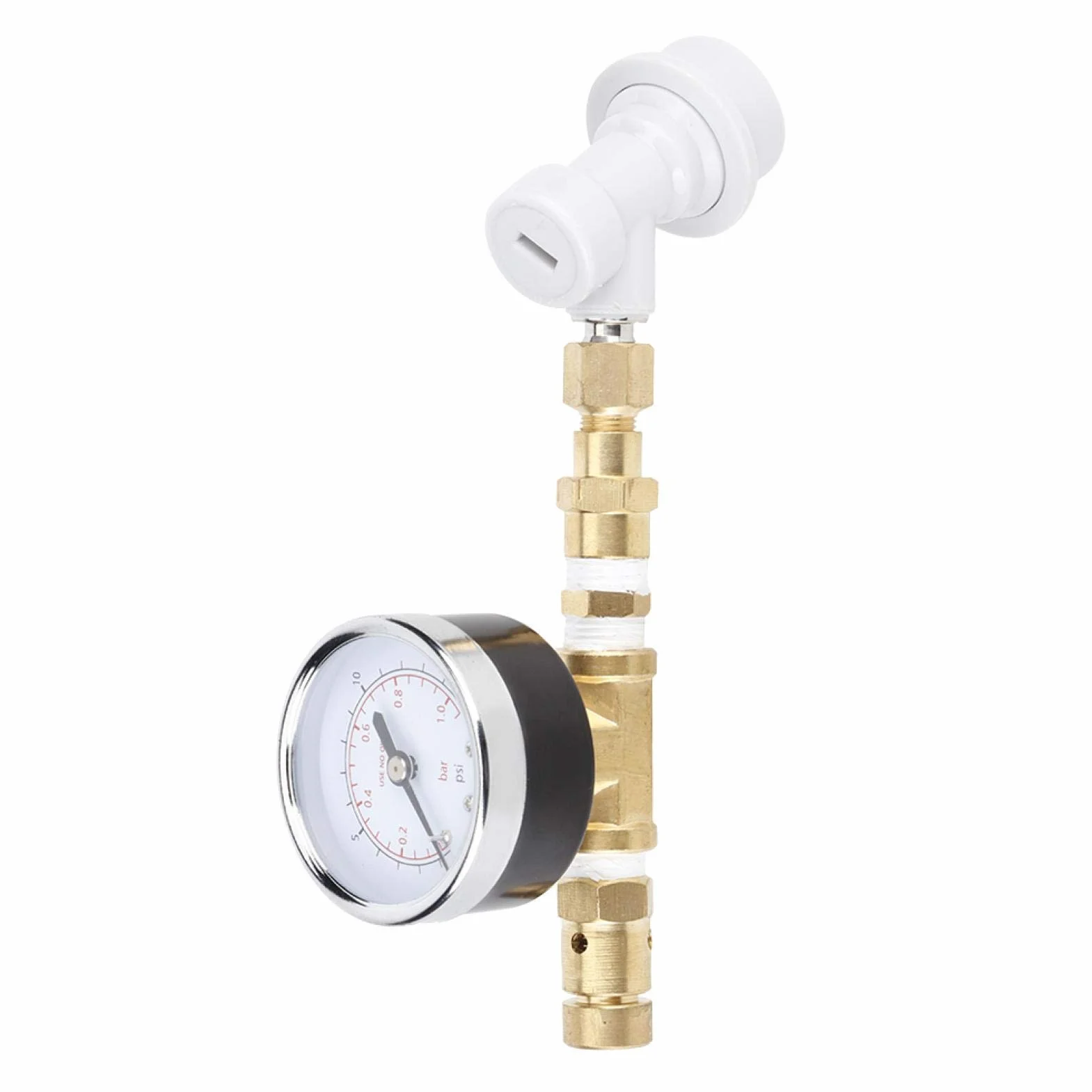 Regulowany zawór bezpieczeństwa z manometrem 0-15 psi (0-1 bar) do homebrew