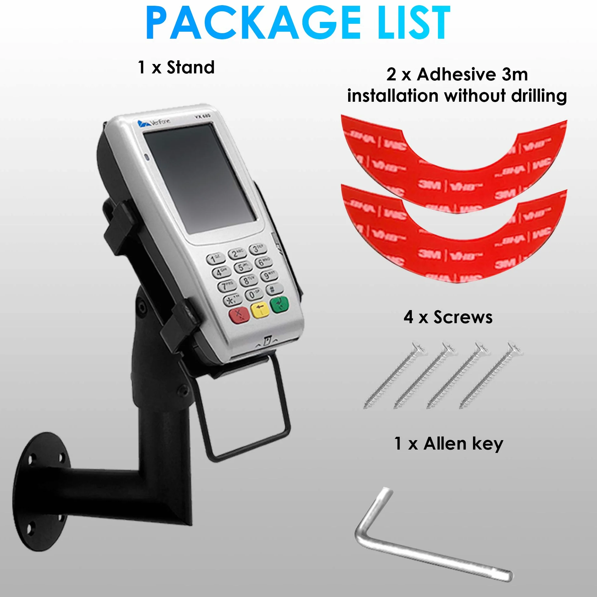 VeriFone VX 680 Uchwyt do Terminala Płatniczego Obrót 180° Nachylenie 45° Montaż Ścienny