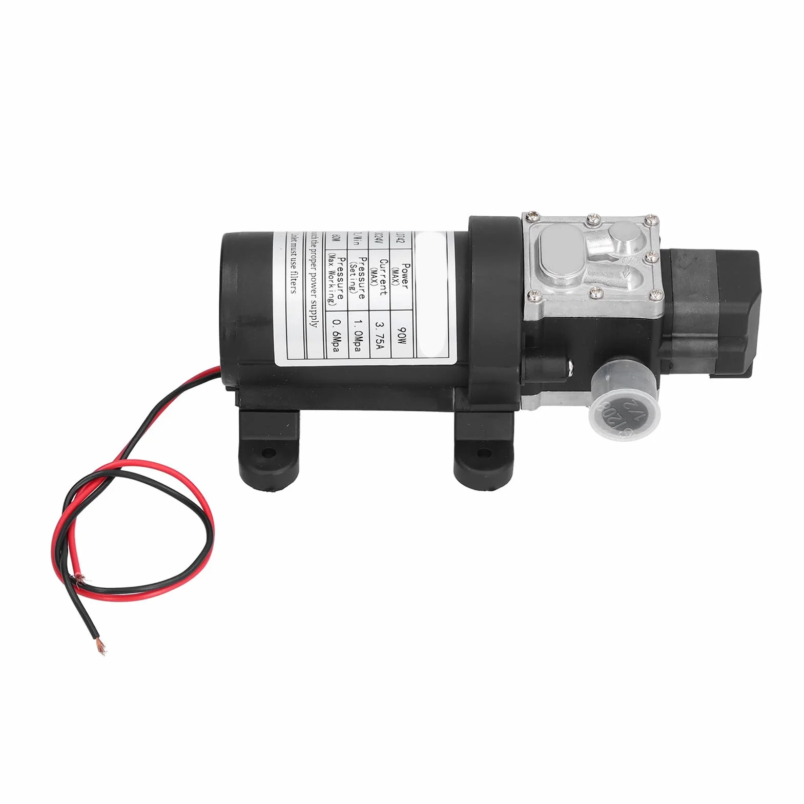 Garosa Mikroelektryczna Pompa Membranowa Samozasysająca 24 V DC 100 W, 7 L/min, 60 M Podnoszenia, z Wentylatorem Chłodzącym, do Oprysków Przemysłowych i Rolniczych W Gospodarstwie