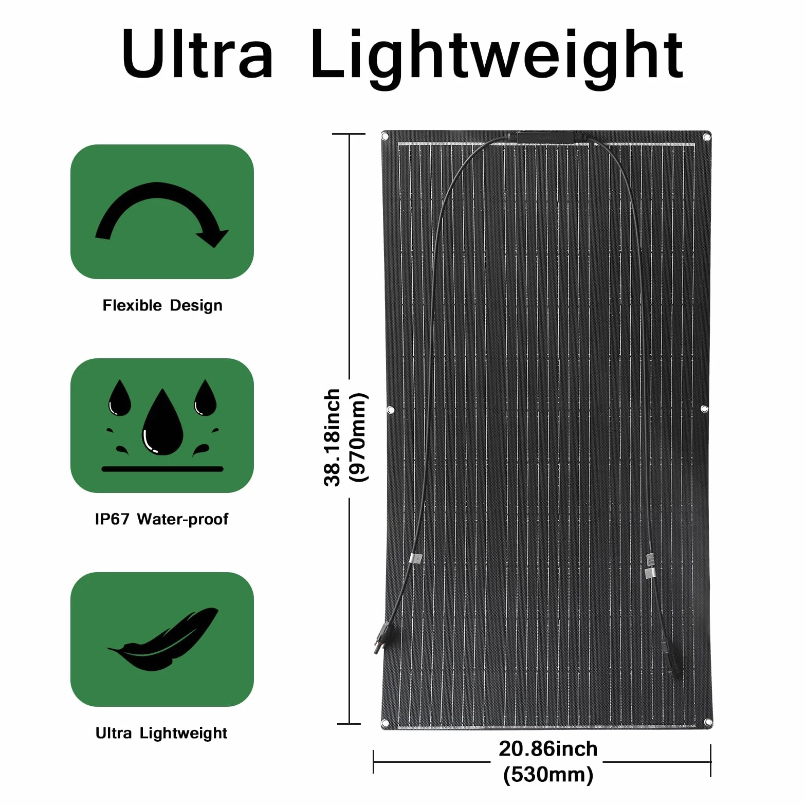 Elastyczny panel słoneczny 100W 12V ETFE Panel Solarny monokrystaliczny fotowoltaiczny do łodzi, przyczep, RV, kamper, 12V baterii i nieregularnych powierzchni