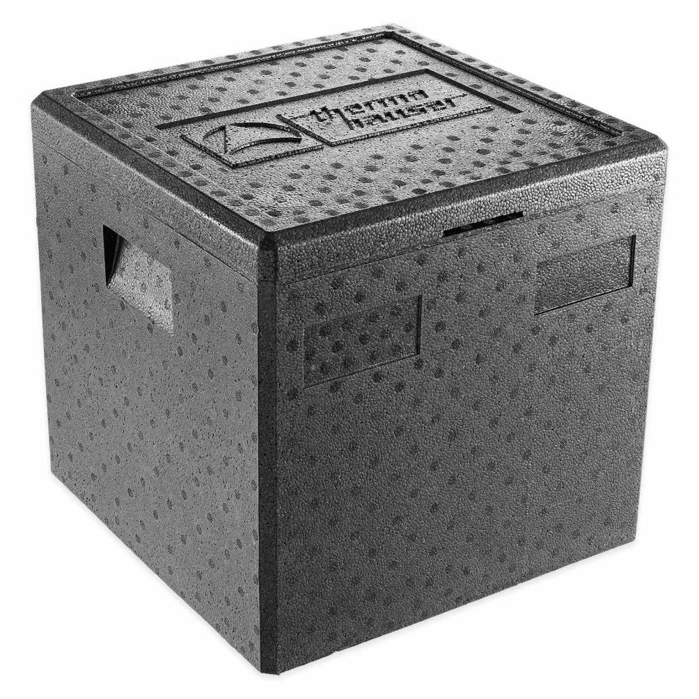thermohauser EPP pojemnik na pizzę czarny z pokrywką – 41,5 litra – 41 x 41 x 40 cm – pudełko na pizzę