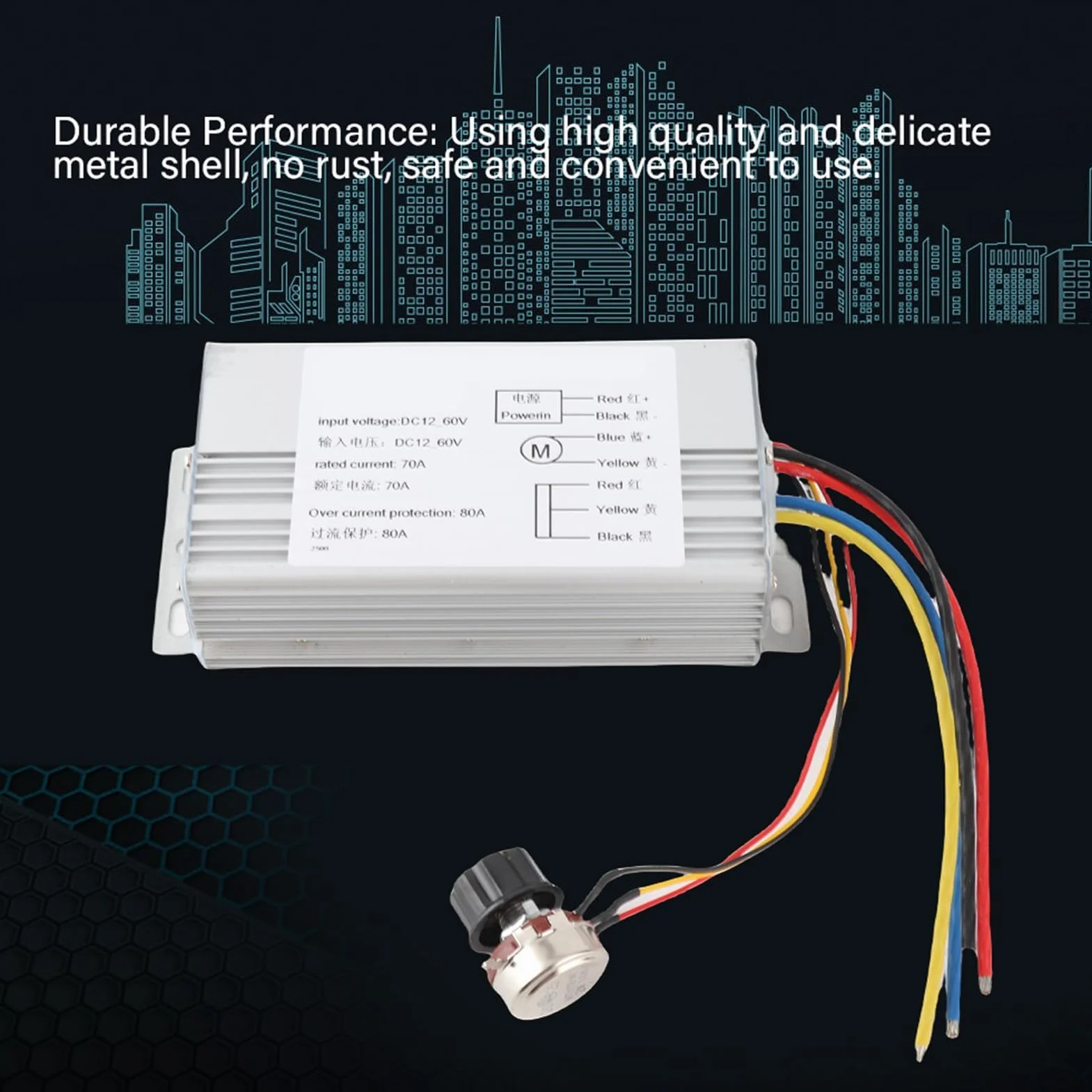 12V-60V 70A DC Pwm Silnik Pwm Regulator Prędkości Silnika Prądu Stałego, Kontrolery Regulatory Prędkości Silnika Przełącznik Sterownika Prędkości Dużej Mocy