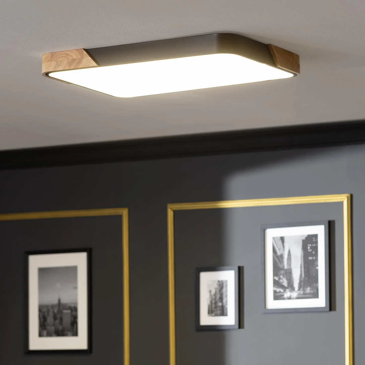LEDKIA LIGHTING Plafon LED 30W Prostokątny 625x425mm CCT Czarny