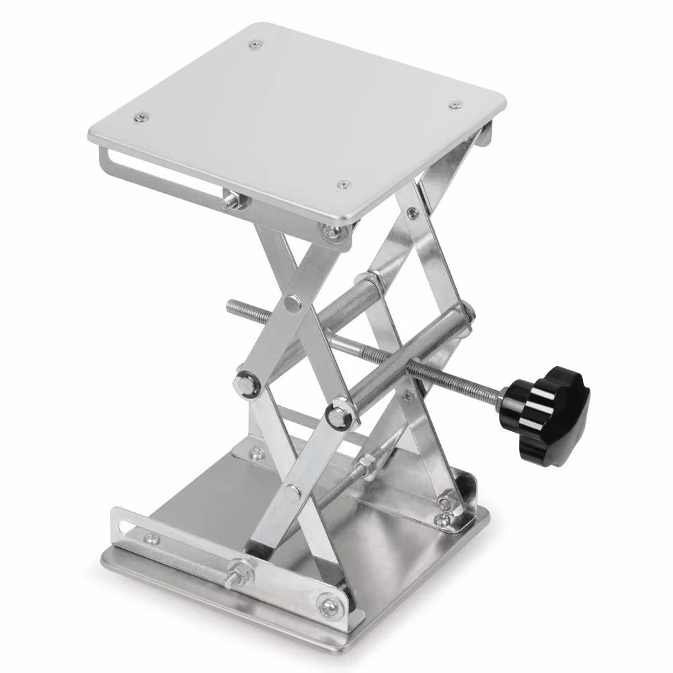 Podnośnik nożyczek laboratoryjnych ze stali nierdzewnej 6x6 cali, zakres 75-260 mm