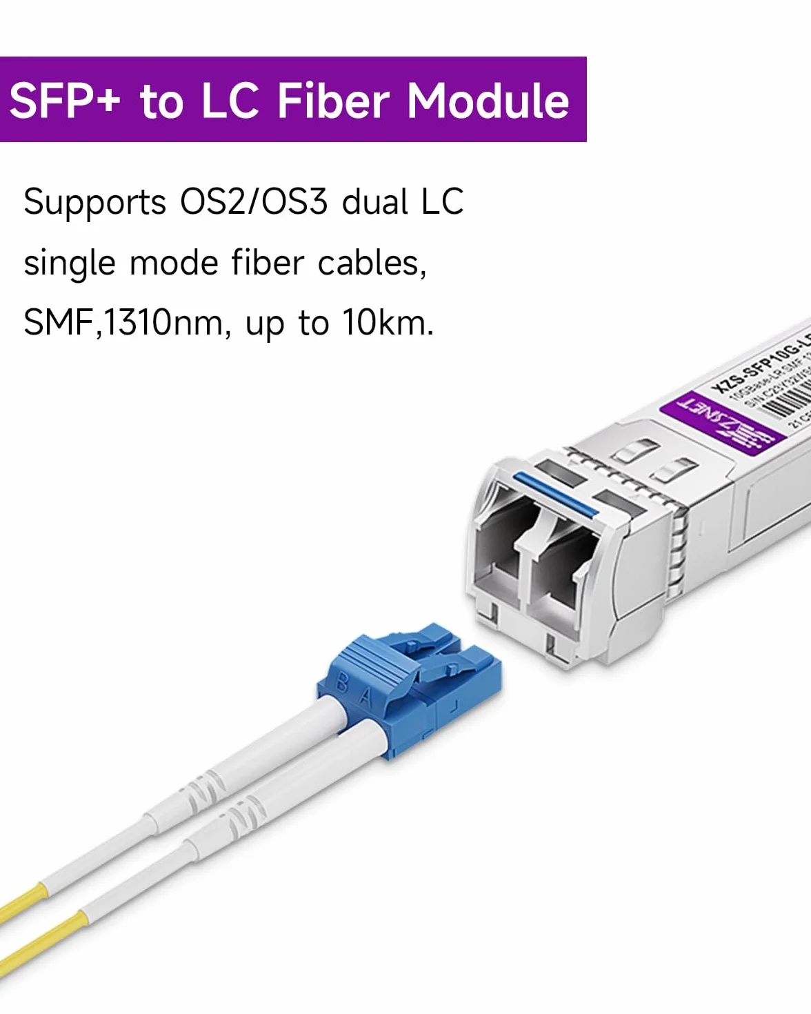 Transceiver 10GBASE-LR SFP+ jednomodowy moduł światłowodowy 10G SFP+ do LC kompatybilny z Cisco SFP-10G-LR Ubiquiti UniFi UF-SM-10G Mikrotik S+31DLC10D