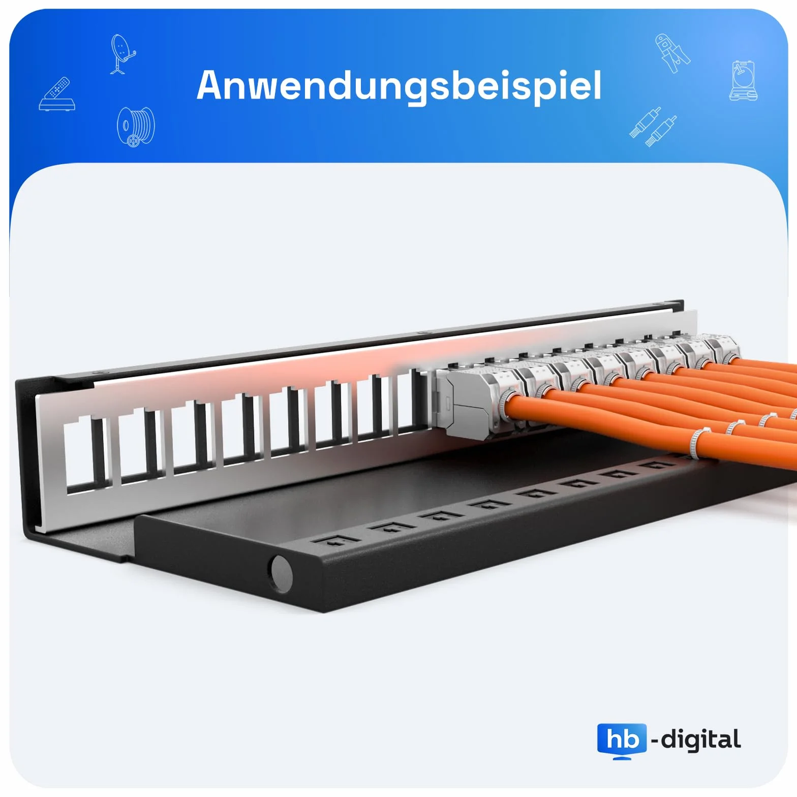 HB-DIGITAL Panel krosowy 16-portowy panel krosowy 1 HE 16x CAT 6a RJ45 Keystone Jack moduł - certyfikat GHMT - w pełni ekranowany STP 10 Gb/s, kompatybilny z kablem sieciowym LAN, kolor czarny