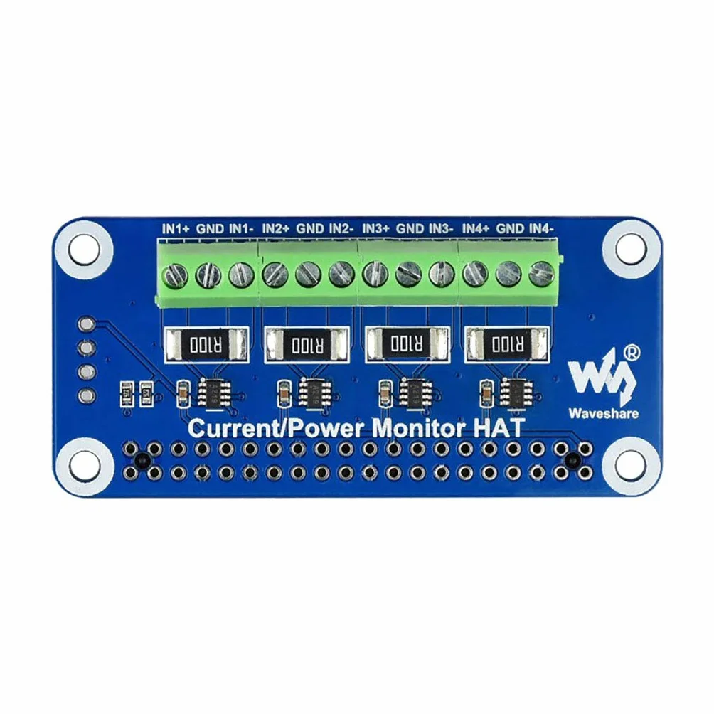 Waveshare 4-ch Current Voltage Power Monitor HAT do Raspberry Pi I2C SMBus