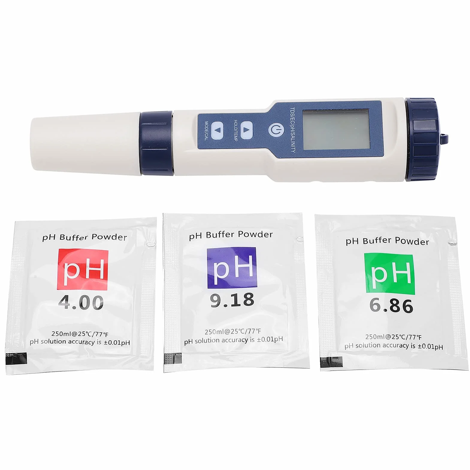 EZ‑9909SP Pióro do Testowania Jakości Wody 5 w 1 do Pomiaru PH, TDS Zasolenia i Temperatury IP 67 Wodoodporny, Pyłoszczelny Automatyczne Rozpoznawanie Analizator EZ‑9909SP PH