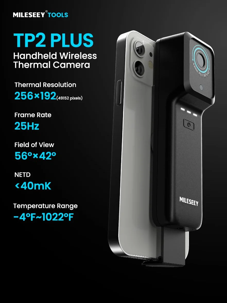 MiLESEEY TP2 Plus kamera termowizyjna 256x192 na podczerwień iOS Android -4°F~1022°C