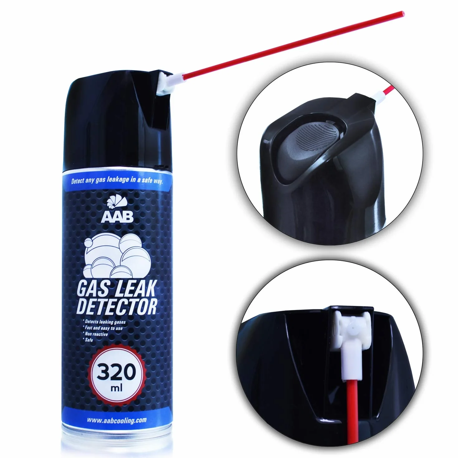 6 x AABCOOLING Wykrywacz Wycieku Gazu 320ml - Tester Szczelności, Spray do Wykrywania Nieszczelności, Pianka do Samochodowego Układu LPG, Tester Instalacji Gazowej
