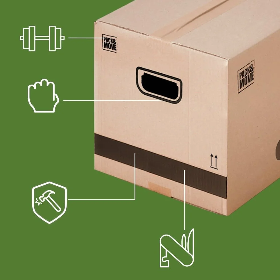 Lot de 20 cartons de déménagement 36L - 40x30x30 cm - Made in France - 70% FSC certifé - Pack & Move