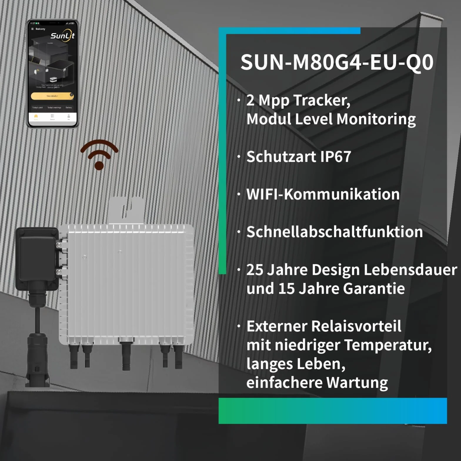 Deye SUN-M80G4-EU-Q0 800 Watt kuchenka mikrofalowa – Plug & Play, idealna do elektrowni balkonowych