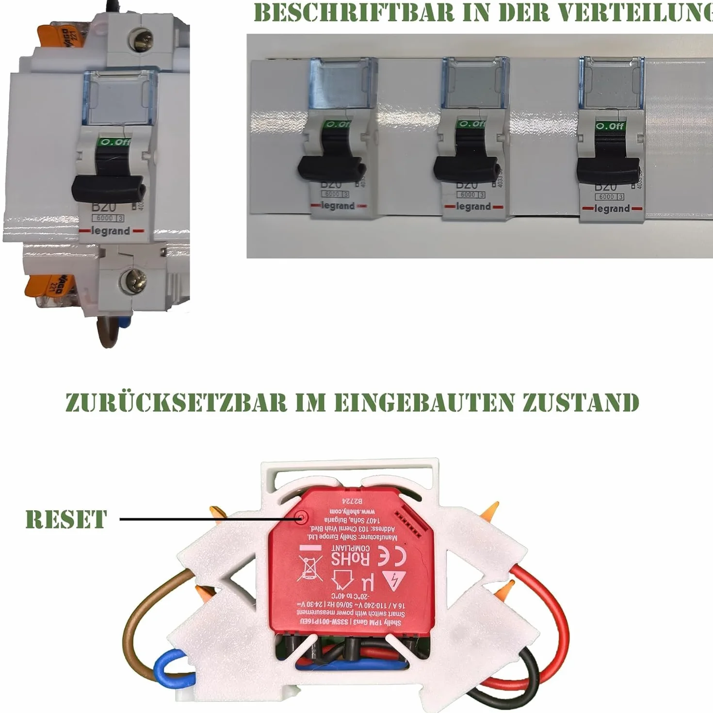 Uchwyt szynowy kompatybilny z Shelly Relay, 1 Mini Gen3, 1PM, 2PM, 2.5, RGBW2, PM, Plus i4 DC, Dimmer 2, szyna DIN, 4 sztuki