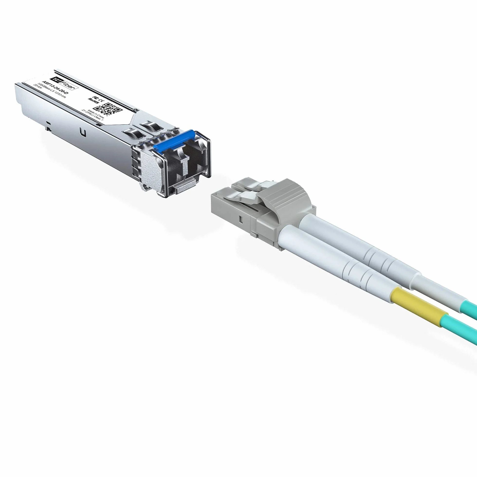 4-pak, 1000BASE-LX SFP Transceiver, SFP do LC, moduł jednomodowy 1,25G kompatybilny z Cisco GLC-LH-SM/GLC-LH-SMD, MA-SFP-1GB-LX20, Ubiquiti UniFi UF-SM-1G, Mikrotik S-31DLC20D, Netgear AGM732F...