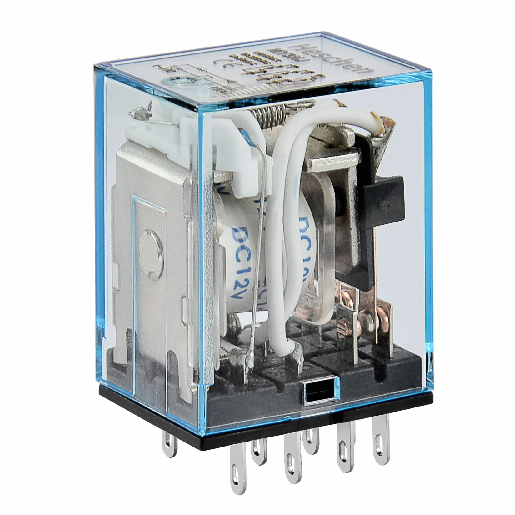 Heschen Gereral przekaźnik zasilający MY3NJ 12 V DC cewka 5 A 24 V DC/220 V AC 3PDT Wskaźnik LED 11-pinowy zacisk