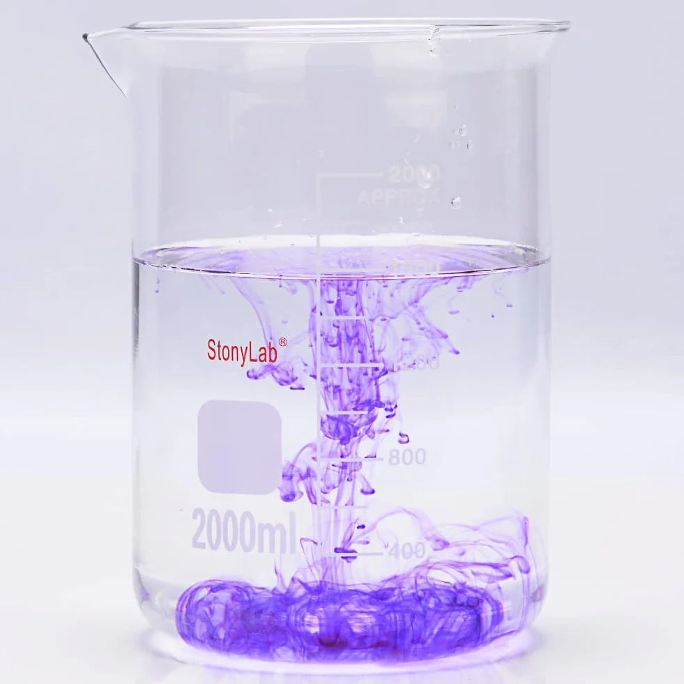 stonylab Szklana Zlewka 1 Opakowanie, Borokrzemianowa Szklana Miarowa Zlewka Niska Griffina z Wylewem, 2000 ml
