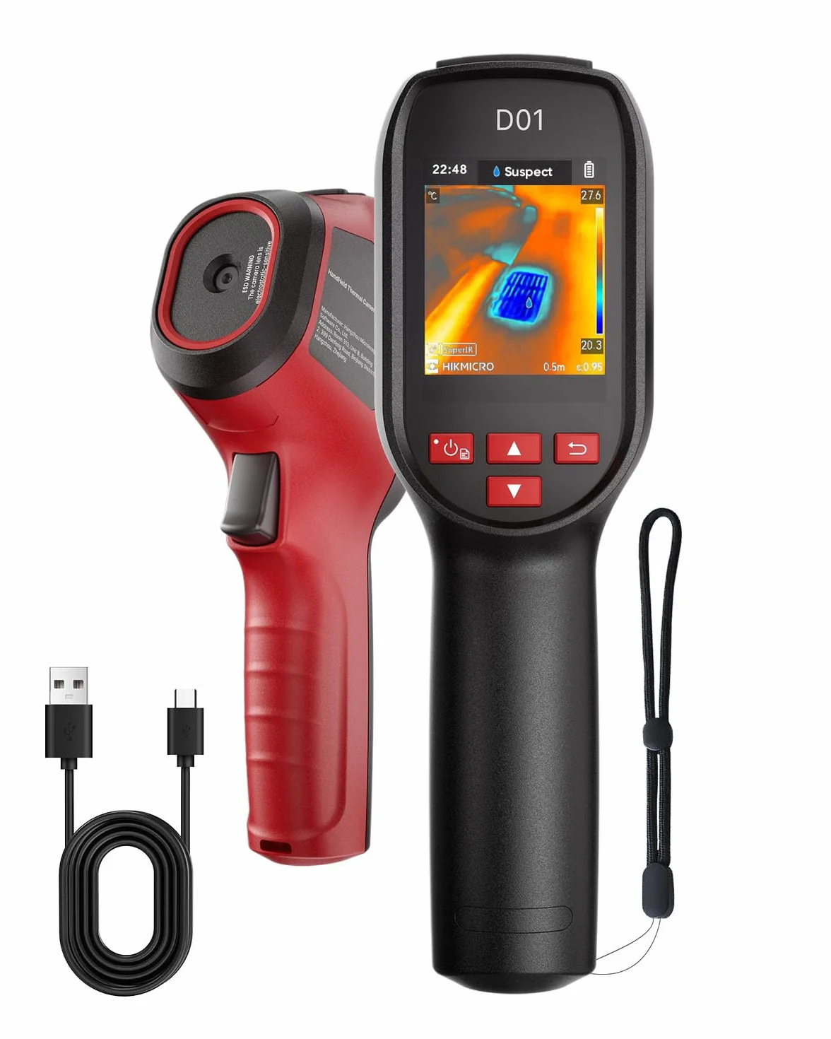 HIKMICRO D01 Kamera termowizyjna, rozdzielczość SuperIR 240x240, SuperScene, kamera termowizyjna z rozdzielczością IR 96x96, bateria 3350mAh na 11 godzin pracy, nagrywanie zdjęć i wideo
