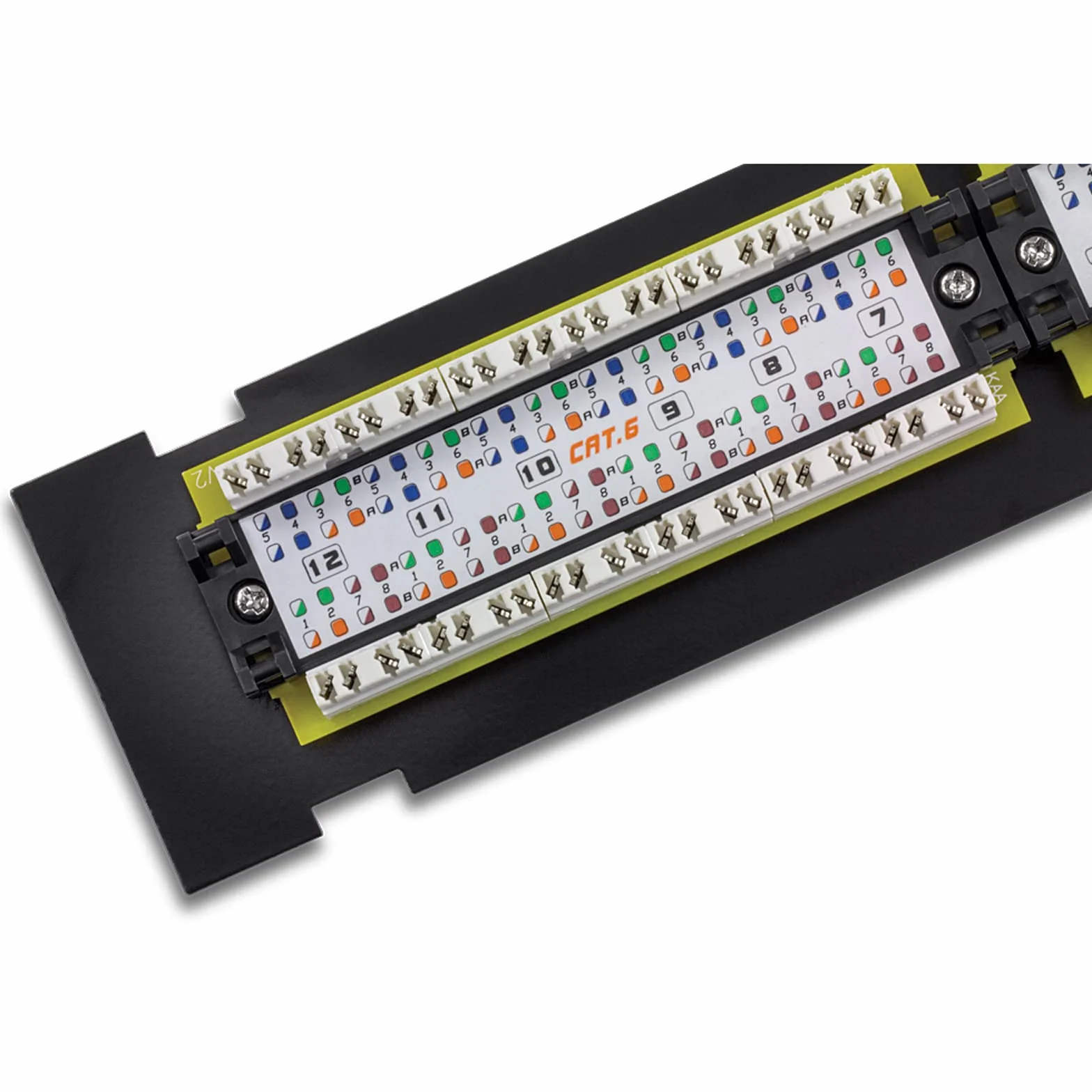 TRENDnet 12-portowy nieekranowany panel krosowy Cat6, TC-P12C6V, uchwyt ścienny, w zestawie wspornik 89D, instalacja pionowa lub pozioma, kompatybilny z okablowaniem Cat5e i Cat6 RJ45, 110 bloków