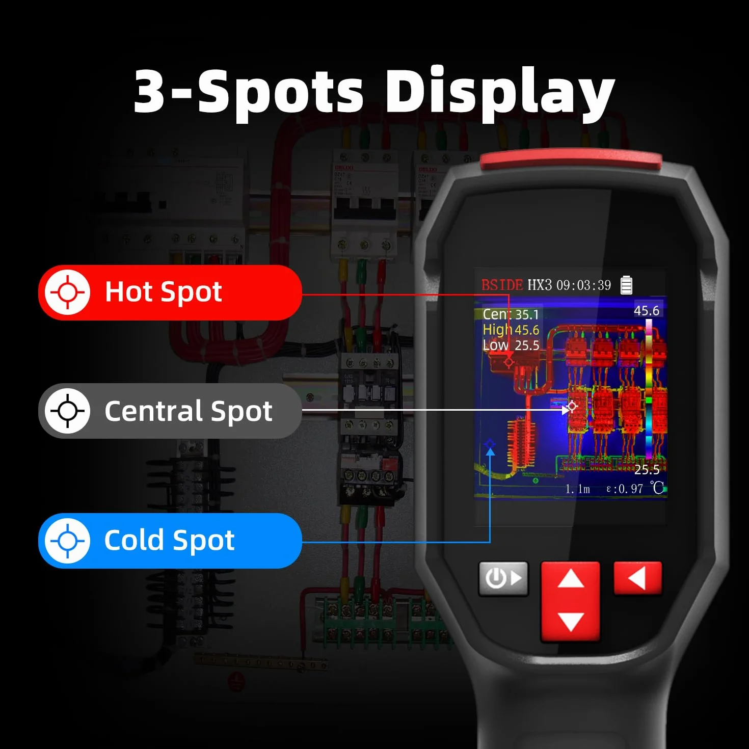 BSIDE HX3 Przenośna kamera termowizyjna 240 x 240 o wysokiej rozdzielczości 25 Hz -20-550 ℃ Akumulator na podczerwień z 15 paletami kolorów do wycieku wody HVAC Elektronika Budowa