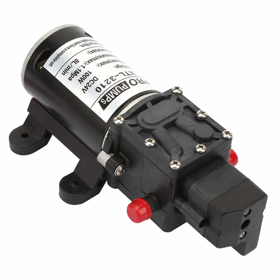 Pompa Mikromembranowa 24V 100W, Wysokociśnieniowa Samozasysająca 8L/min, do Urządzeń Przemysłowych i Czyszczenia