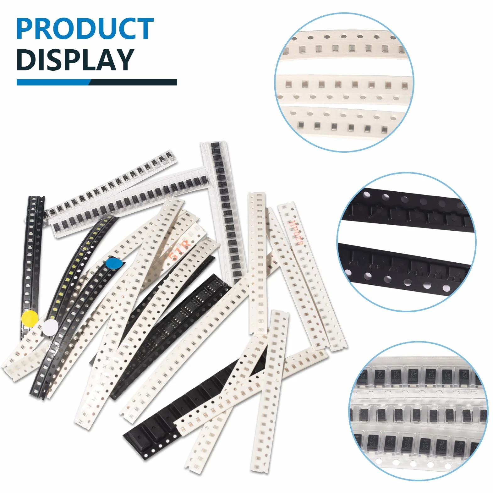 Zestaw elementów elektronicznych SMD 1206 6020 sztuk rezystory 1% 5% kondensator tranzystor diody LED indukcyjność IC DIY