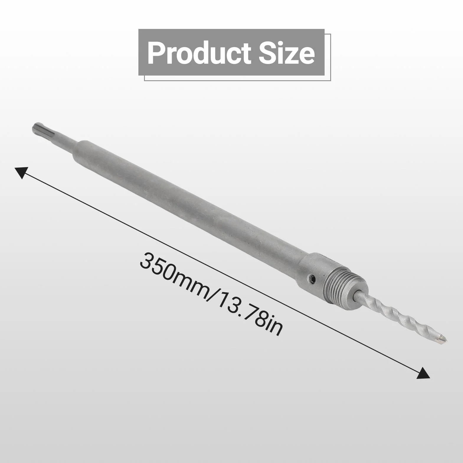 Korbowód Z Chwytem SDS Plus, Wiertło Do Betonu Adapter Wiertarski Ze Stali Wysokowęglowej 350 Mm Konwerter Z Okrągłym Chwytem Akcesoria Do Cegły Betonowej