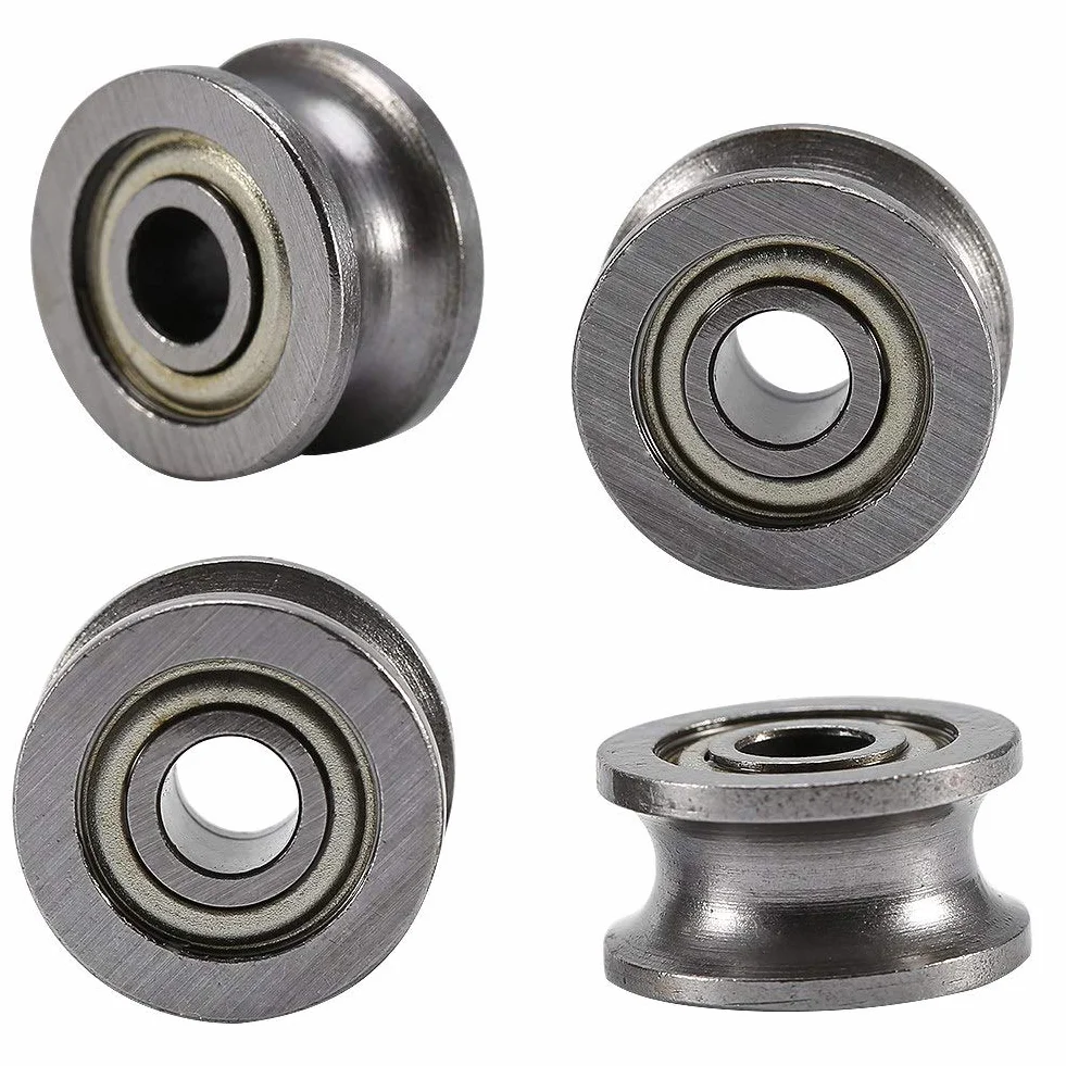 10 sztuk łożysk kulkowych w kształcie litery V, miniaturowe łożyska kulkowe, stalowe, rowek U, podwójna tarcza 4 x 13 x 7 mm, do prowadnicy, szyny, Liner Motion System U624ZZ