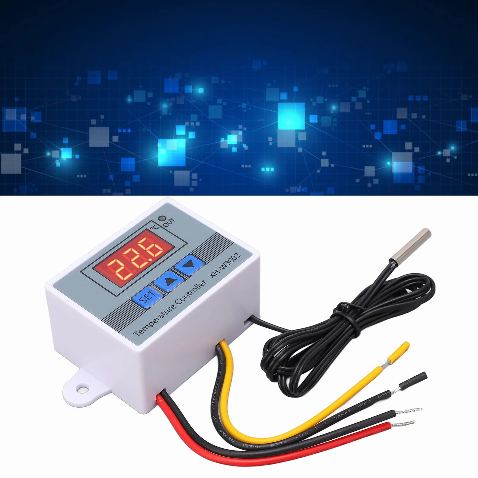 Cyfrowy przełącznik termostatu, mikrokomputer, regulator temperatury, programowalny ogrzewanie, chłodzenie, elektroniczny termostat 10 A z wodoodporną sondą (110-220 V)
