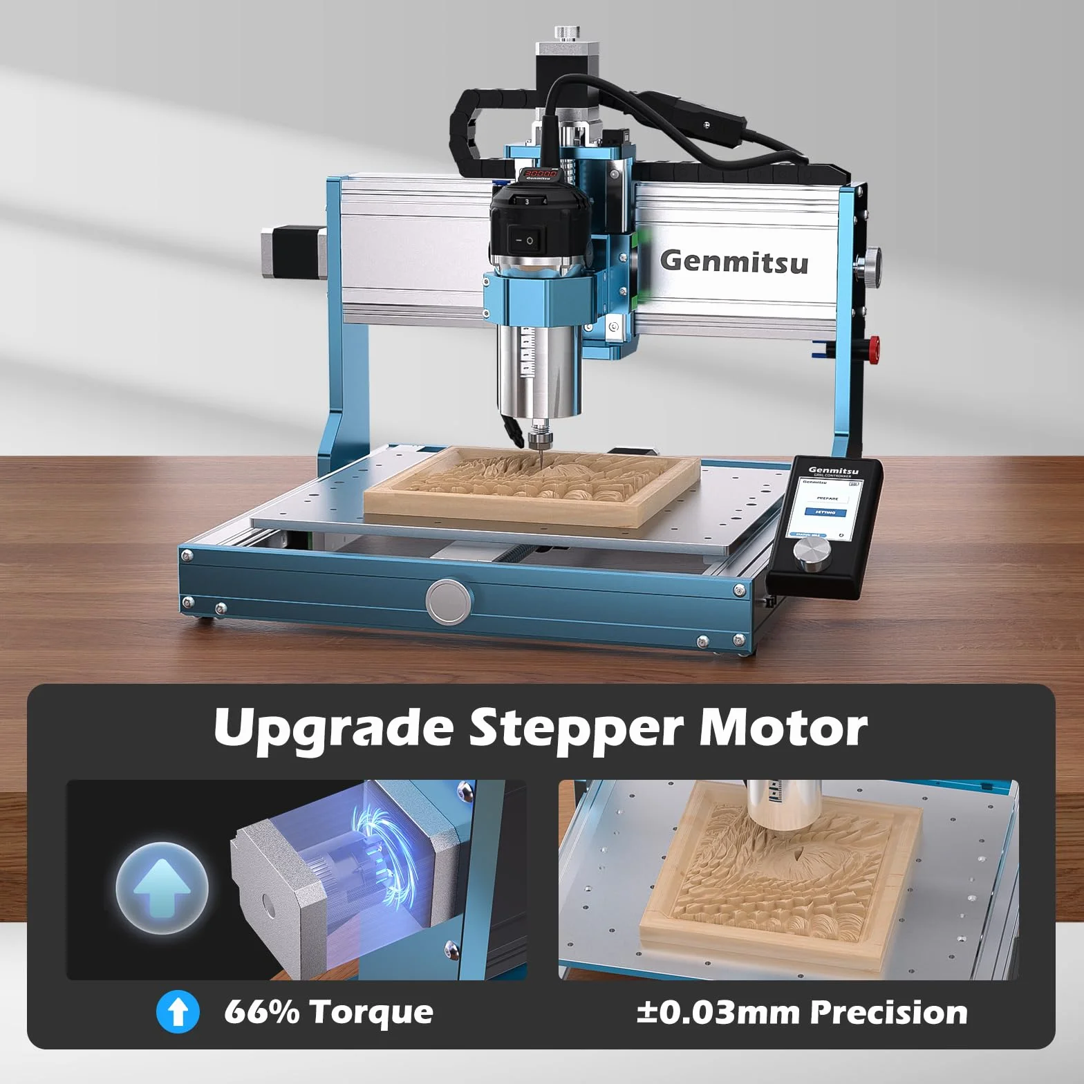 Genmitsu 3030-PROVer Ultra CNC router do metalu, 710 W, precyzja ±0,03 mm, podwójne prowadnice liniowe i śruby kulowe