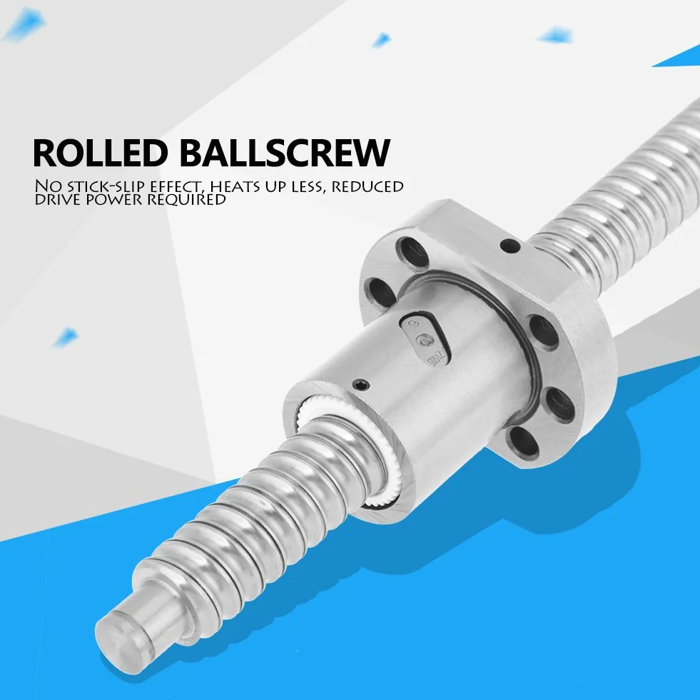 Kugelumlaufspindel, SFU1605 300mm Gewindespindel Kein Stick Slip Effekt Wenige Erwärmung Reduzierte Antriebsleistung Gesamtlänge 300mm Schraubendurchmesser 16mm