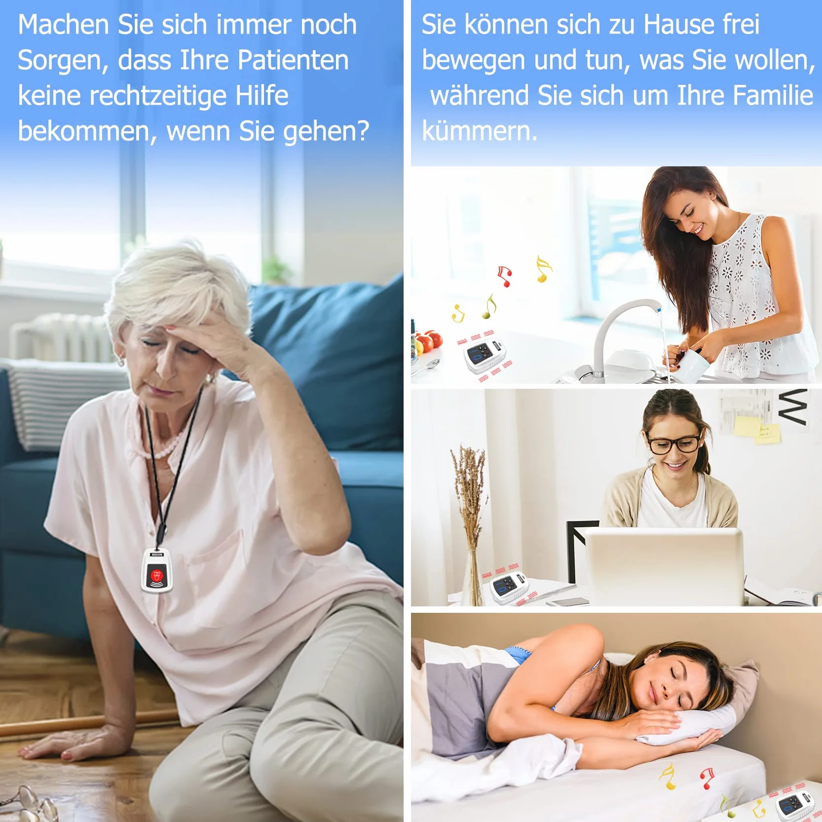 Daytech bransoletka alarmowa z przyciskiem, ładowalna