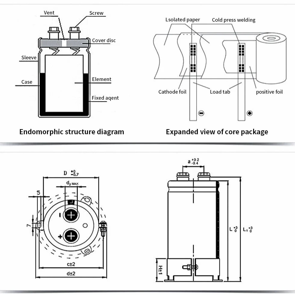 47000UF/63V 50*105mm Kondensator elektrolityczny o dużej pojemności do systemów zasilania i zastosowań wysokiego napięcia